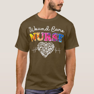 Wond Care verpleegster Watercol Love Heart Stethos T-shirt