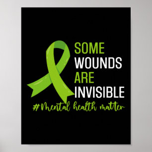 Wonden zijn onzichtbaar mentaal gezondheidsbewustz poster