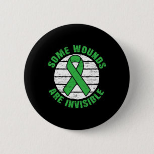 Wonden zijn onzichtbare mentale gezondheidsonderst ronde button 5,7 cm