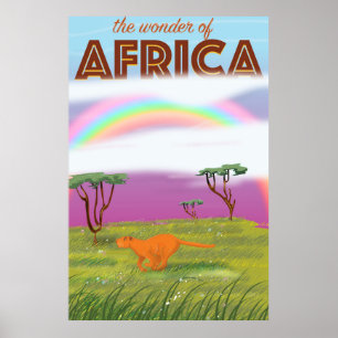 Wonder Africa affiche de voyage vintage