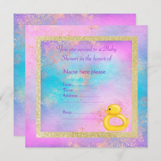 wonder eend pastel kleur goud nieuw mooi kaart (Voorkant / Achterkant)