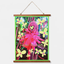 Wonder Flower Scroll Art Hout Bovenwerk Wandtapijt