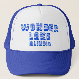 Wonder Lake Illinois Blue Waterline Trucker Hat Pet
