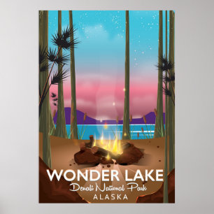 Wonder Lake, nationaal park Denali Alaska Poster