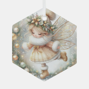 Wonder met krans glas ornament