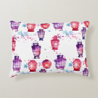 Wonder met lantaarns Waterverf stijl Accent Kussen