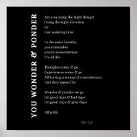 Wonder Ponder zelf liefde zorg gedicht poster kuns