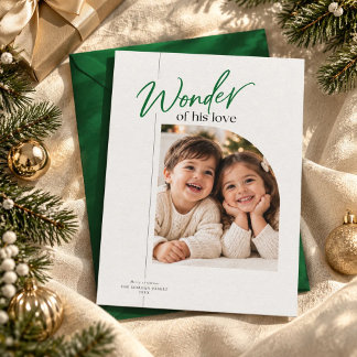 Wonder van zijn groene script foto Religieus Feestdagenkaart