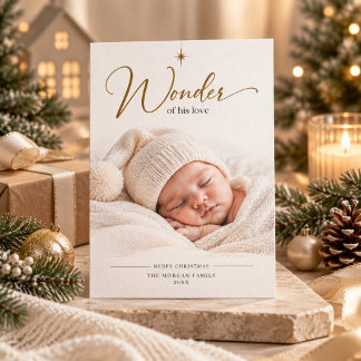 Wonder van zijn pasgeboren foto Religieuze kerst Feestdagenkaart