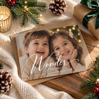 Wonder van zijn volledige foto Religieuze Kerstmis Feestdagenkaart