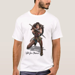Wonder-vrouw die blokkeert met racelets t-shirt
