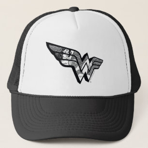Wonder-vrouw die in een hoekige Logo zit Trucker Pet