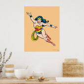 Wonder-vrouw die vooraan vliegt poster (Keuken)