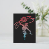 Wonder-vrouw met Lasso Red Blue Gradient Line Art Briefkaart (Staand voorkant)