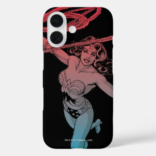 Wonder-vrouw met Lasso Red Blue Gradient Line Art iPhone 16 Hoesje