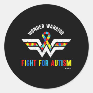 Wonder Warrior vecht voor autistisch Autisme Ronde Sticker