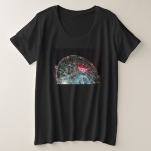 'Wonder Wheel at Night' Dames' Plus-size T-shirt