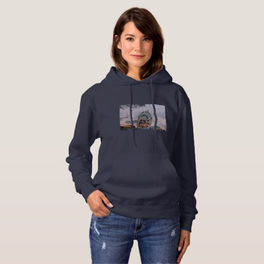'Wonder Wheel at Twilight' Dames' Hoodie Swift (Voorkant volledig)