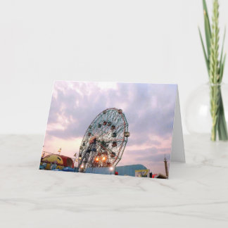 'Wonder Wheel bij schemering' lege wenskaart Kaart