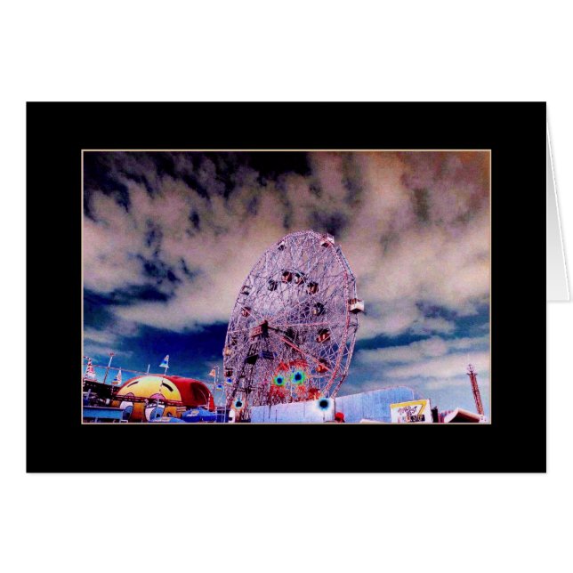 'Wonder Wheel & Sky' Carte blanche psychédélique (Devant horizontal)