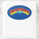 Wonder Woman 1987 Comic Book Logo Ovale Sticker (Tas)