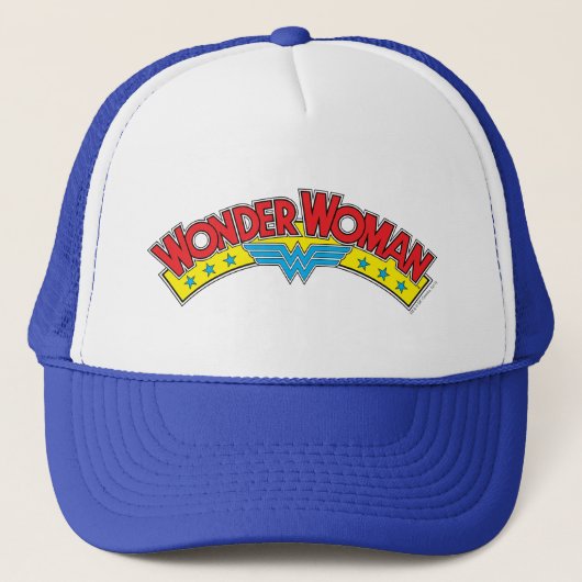 Wonder Woman 1987 Comic Book Logo Trucker Pet (Voorkant)