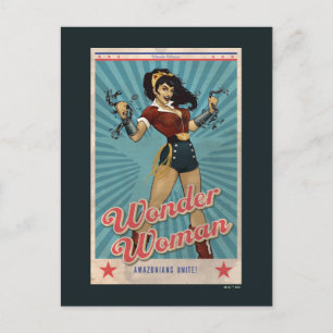 Wonder Woman Amazonians verenigt de Vintage Poster Briefkaart