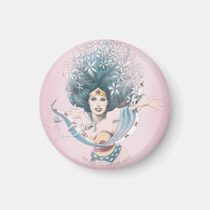 Wonder Woman and Flowers Magneet