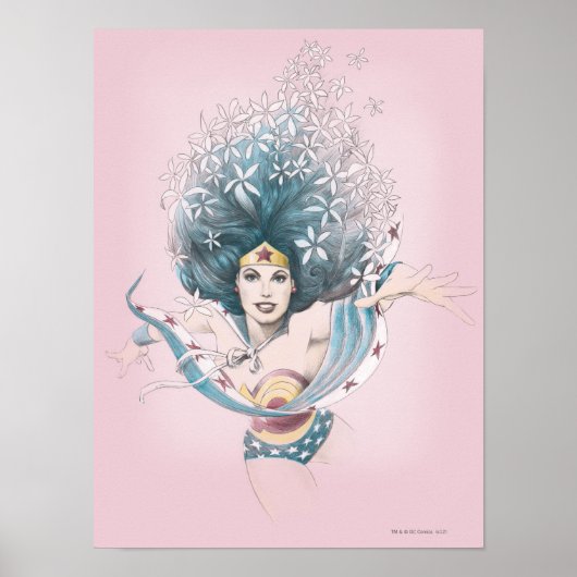 Wonder Woman and Flowers Poster (Voorkant)