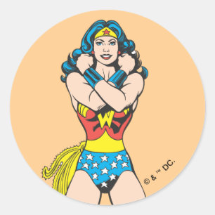 Wonder Woman Arms Crossed Ronde Sticker