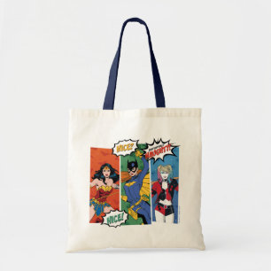 Wonder Woman, Batgirl & Harley Quinn Holiday Tote Bag