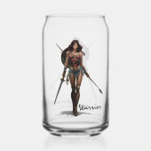 Wonder Woman Battle Ready Comic Art Blikvorm Glas (Achterkant)
