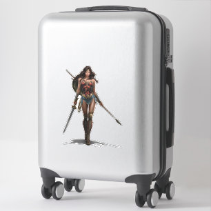 Wonder Woman Battle Ready Comic Art Sticker