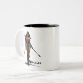 Wonder Woman Battle Ready Comic Art Tweekleurige Koffiemok (Voorkant links)