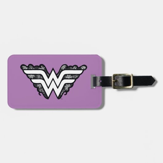 Wonder Woman Black Lace Logo Bagagelabel (Voorkant horizontaal)