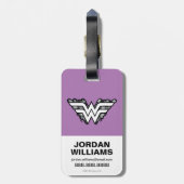 Wonder Woman Black Lace Logo Bagagelabel (Achterkant verticaal)