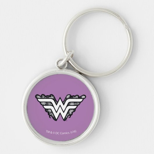 Wonder Woman Black Lace Logo Sleutelhanger (Voorkant)