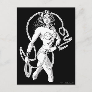 Wonder Woman Black & White Fighter Briefkaart