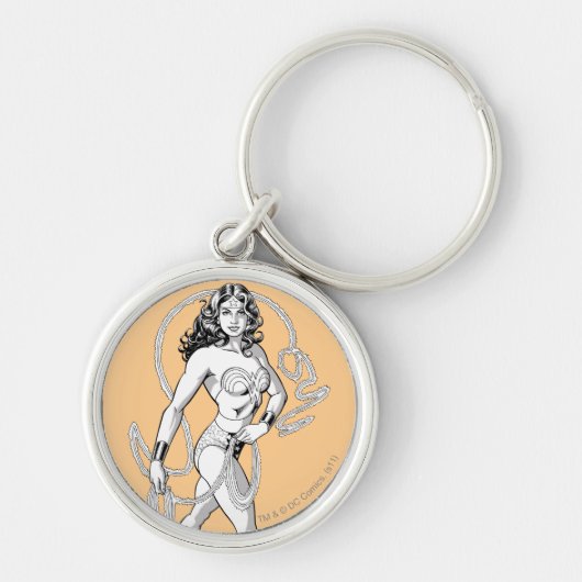 Wonder Woman Black & White Fighter Sleutelhanger (Voorkant)