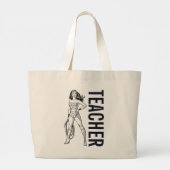 Wonder Woman Black & White Pose Grote Tote Bag (Achterkant)