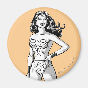 Wonder Woman Black & White Pose Magneet