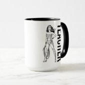 Wonder Woman Black & White Pose Mok (Voorkant rechts)