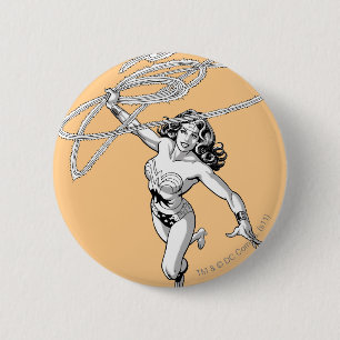 Wonder Woman Black & White Twirl Ronde Button 5,7 Cm