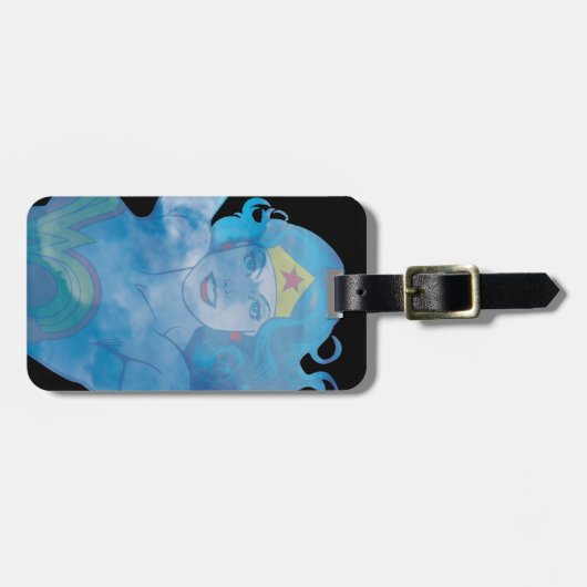 Wonder Woman Blue Sky Silhouette Bagagelabel (Voorkant horizontaal)