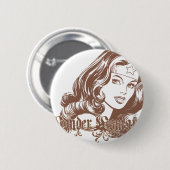 Wonder Woman Brown Ronde Button 5,7 Cm (Voorkant /achterkant)