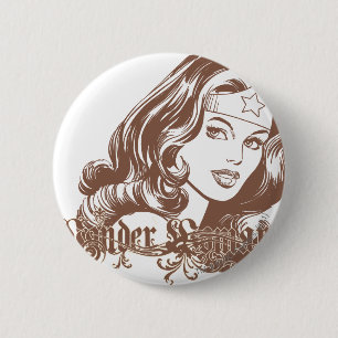 Wonder Woman Brown Ronde Button 5,7 Cm