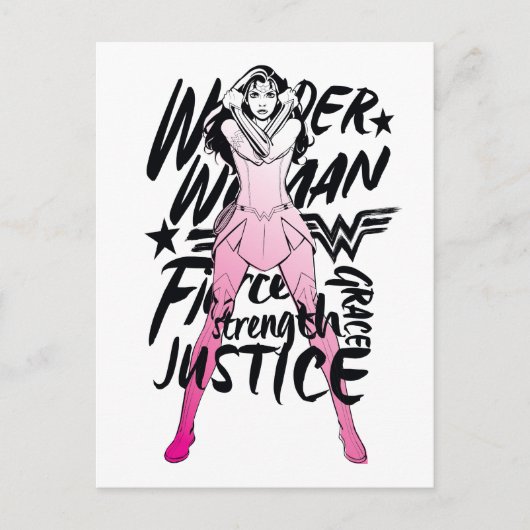 Wonder Woman Brush Typography Art Briefkaart (Voorkant)