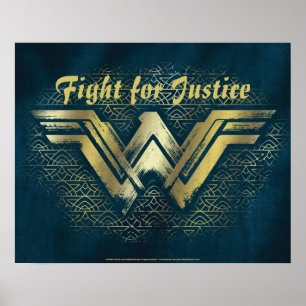 Wonder Woman Brushed Gold Symbol Poster