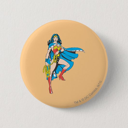 Wonder Woman Cape Ronde Button 5,7 Cm (Voorkant)