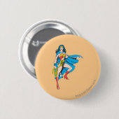 Wonder Woman Cape Ronde Button 5,7 Cm (Voorkant /achterkant)